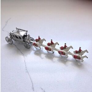 VTG 1953 Lesney Moko Toy Coronation Coach Silver Carriage Horses British Made